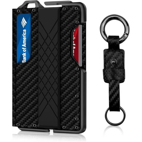 Tactical Minimalist Wallet for Men, Slim RFID-Blocking Card Holder, Front Pocket - Picture 1 of 7